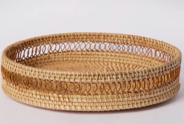 Roxy Round Rattan Tray