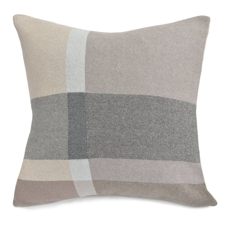 Rory Plaid Pillow, Beige, 20" x 20"