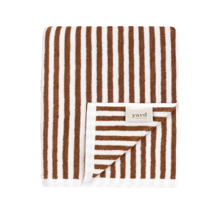 Hebden Striped Cotton Towels, Pecan