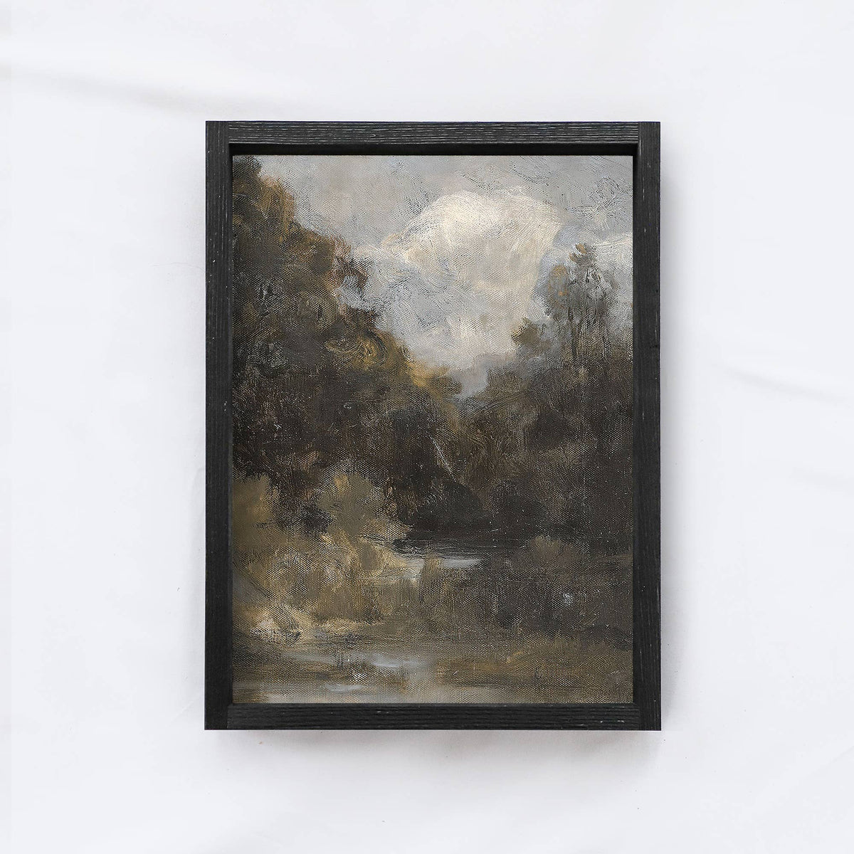 Abstract Landscape Vintage Print, Framed