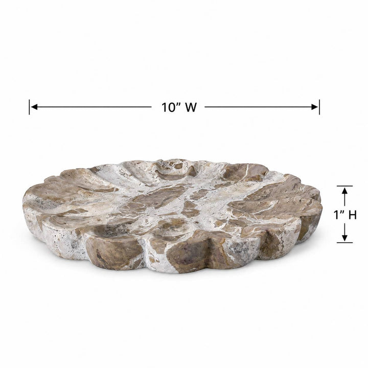 Marble Anemone Decorative Tray, Caprie Beige