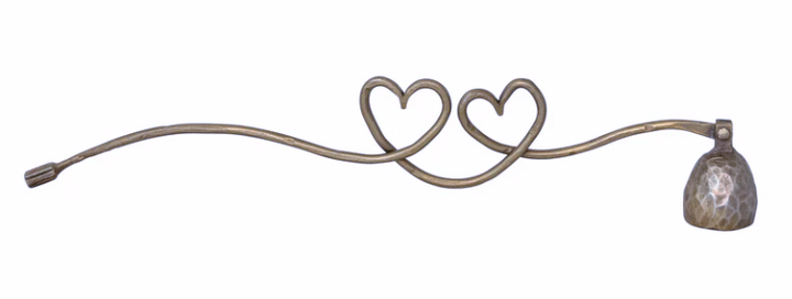 Heart Shaped Iron Candle Snuffer, Antique Gold