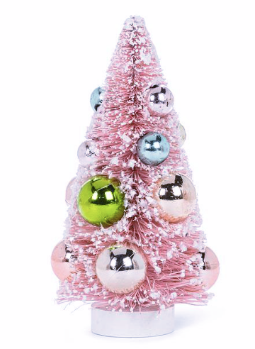 Vintage Pink Tree with Ornaments