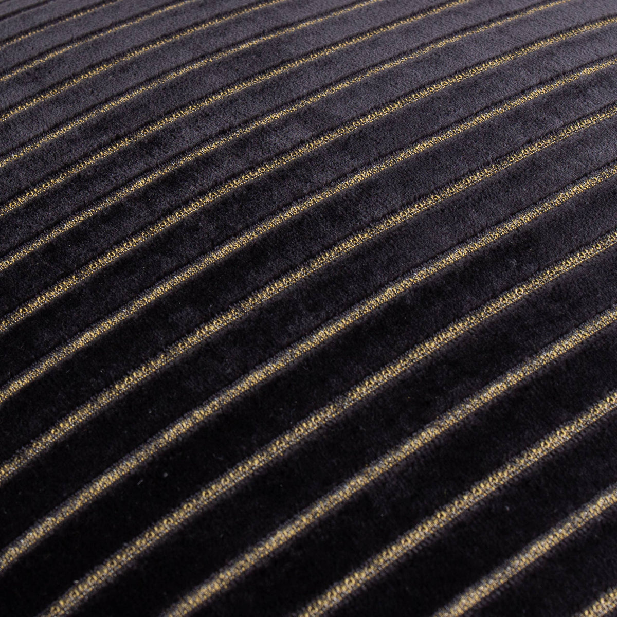 Savoy Stripe Velvet Cushion, Black