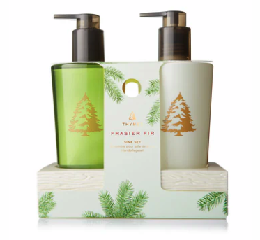Thymes Frasier Fir Sink Set with Ceramic Caddy