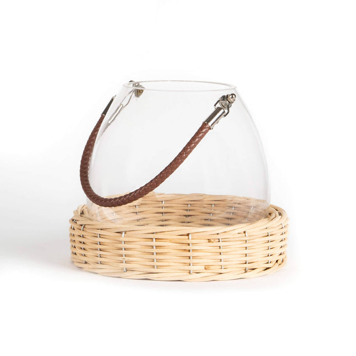 Annette Glass Jar on Willow Base with Handle