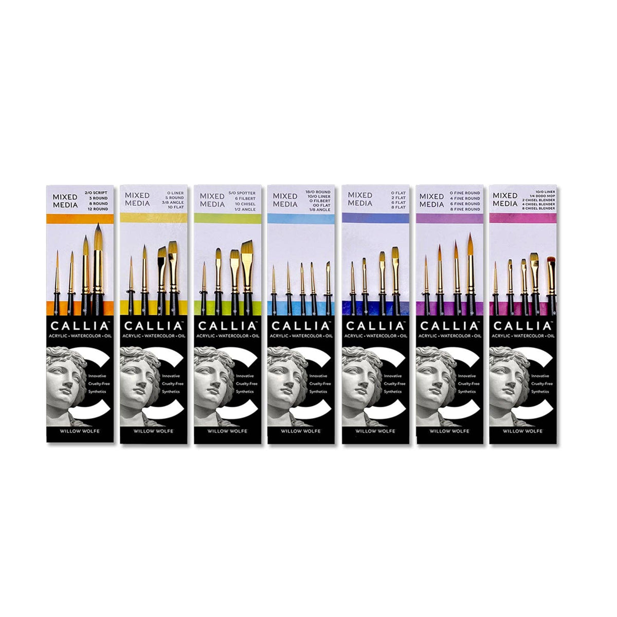 Callia Detail Brush Set, Synthetic Sable, Set 400