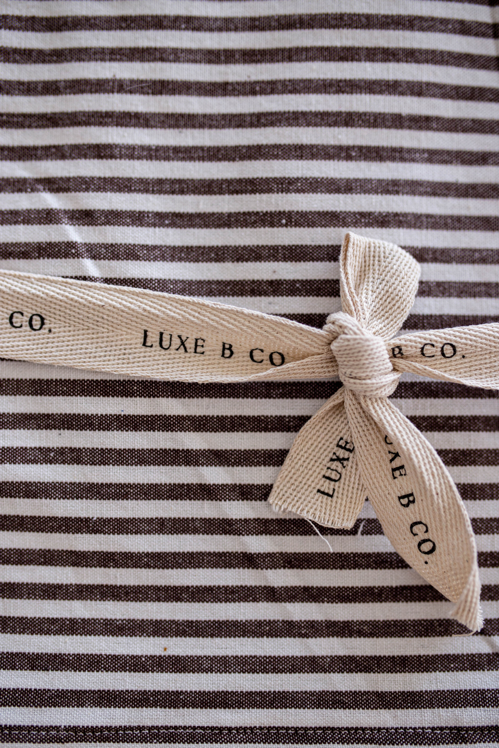 Brown & White Striped Ruffle Kitchen Dish Towels, Set of 2