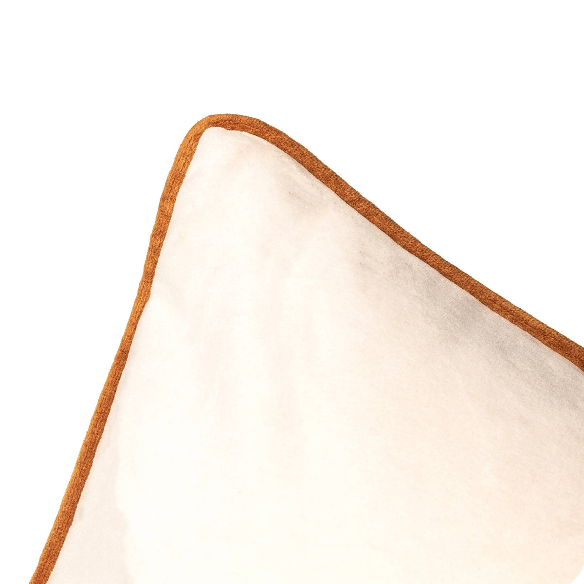 Meridian Velvet Cushion, Ecru/Ginger