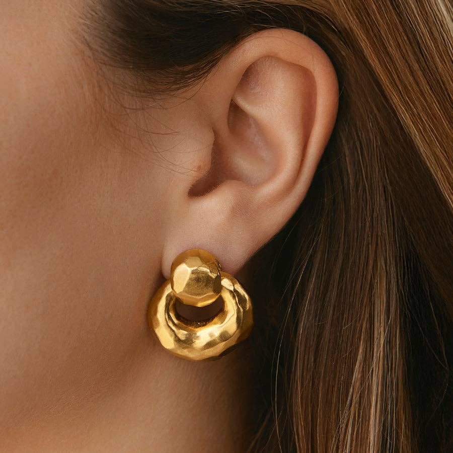 Agapee Kalista Sculptural Doorknocker Earrings