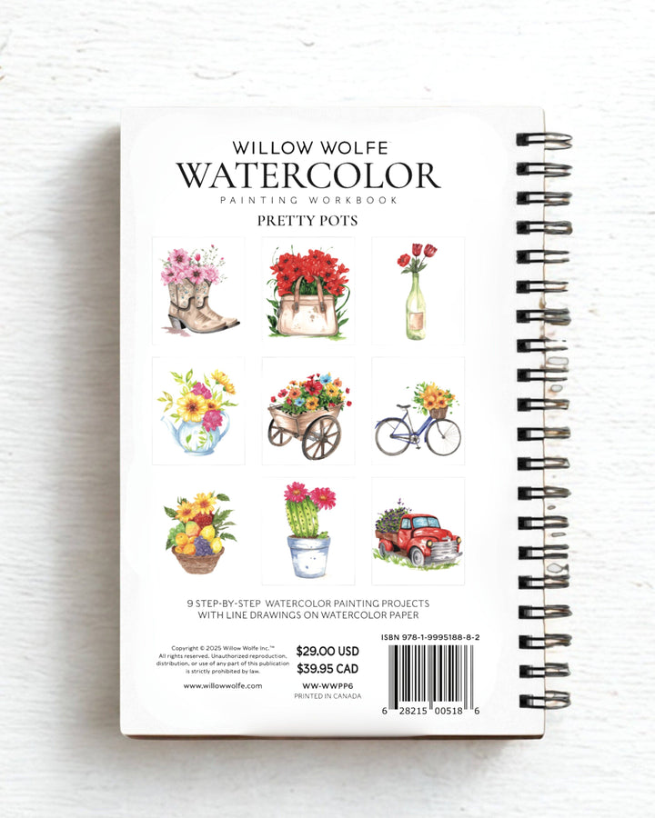 Pretty Pots Watercolor Workbook by Nya Wolfe