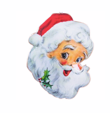 Vintage Santa Enamel Ornament