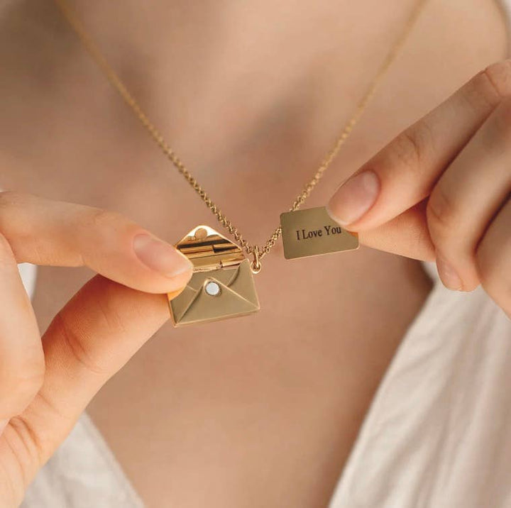 Love Letter 14K Gold Envelope Necklace