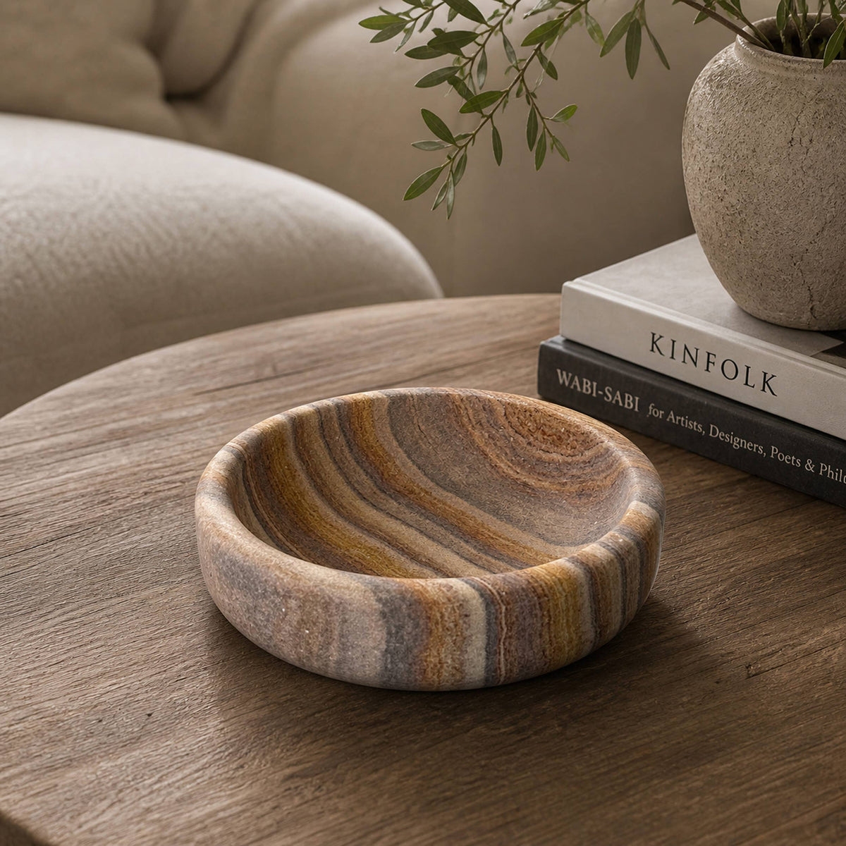 Oceanus Decorative Bowl, Rainbow Sandstone