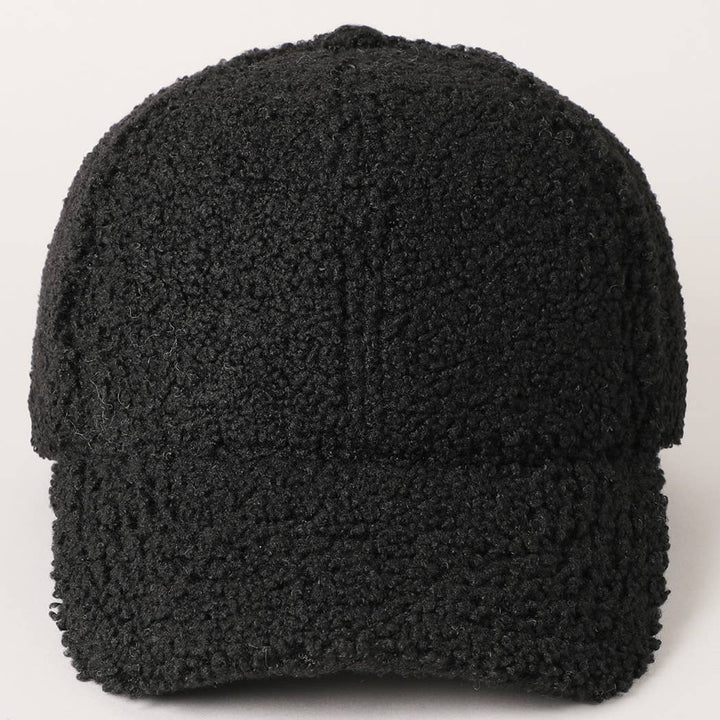 Solid Colored Faux Sherpa Baseball Cap