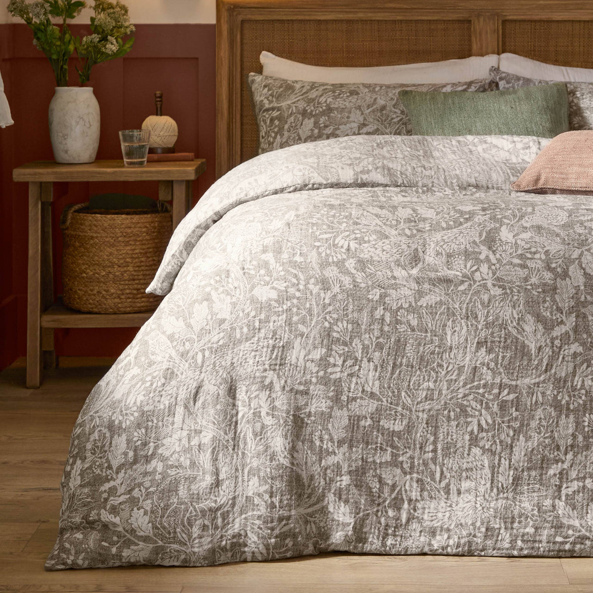 Cademuir Reversible Cotton Muslin Duvet Set, Nut