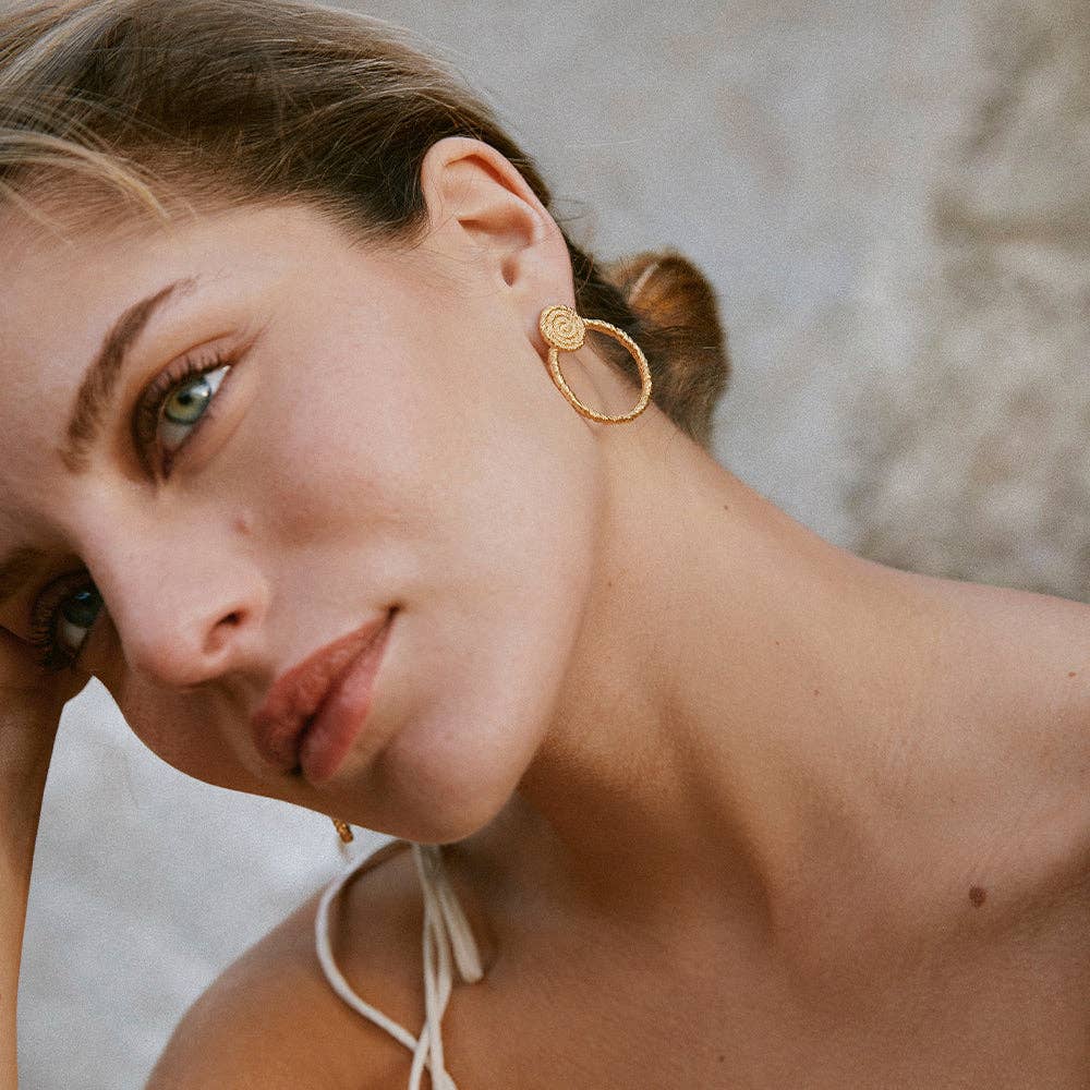 Zeti Twisted Hoop Earrings