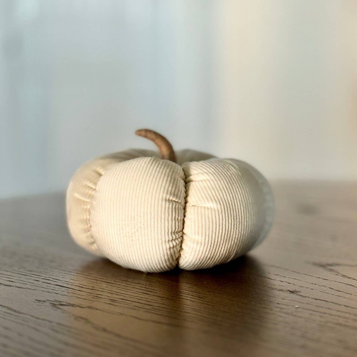 Large Cream Corduroy Pumpkin