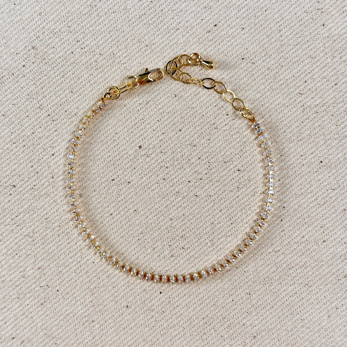 Annalise Marquise Tennis Bracelet, 18K Gold