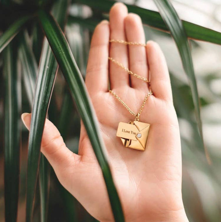 Love Letter 14K Gold Envelope Necklace