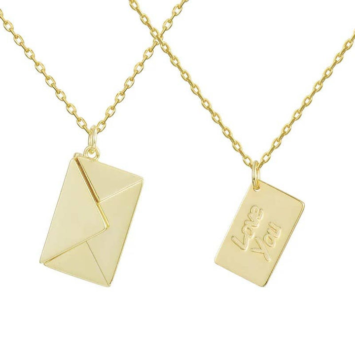 Love Letter 14K Gold Envelope Necklace