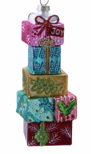 Bows & Boughs Gift Stack Ornament