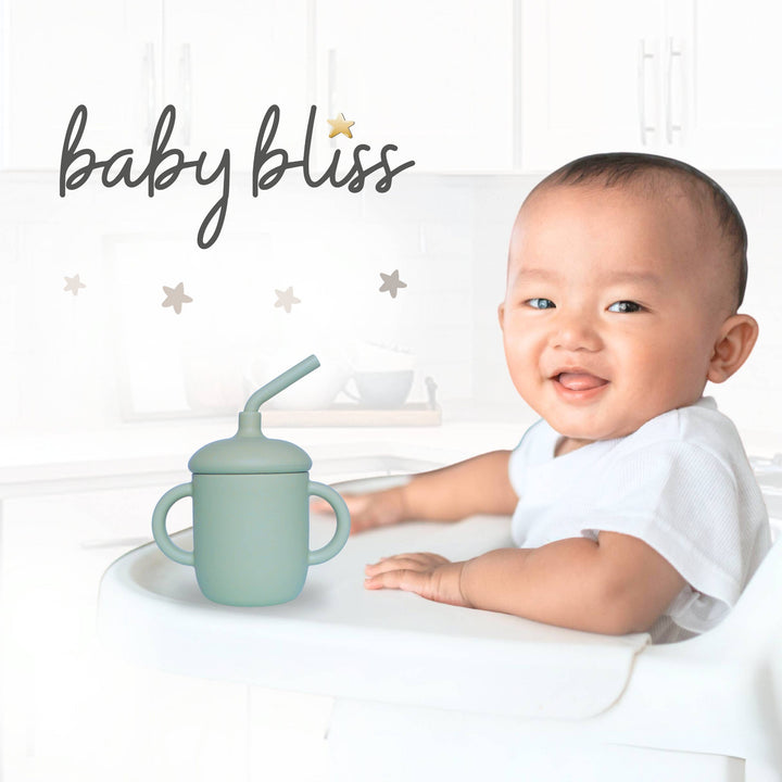 Spill-Proof Sippy Cup with Straw - Sage