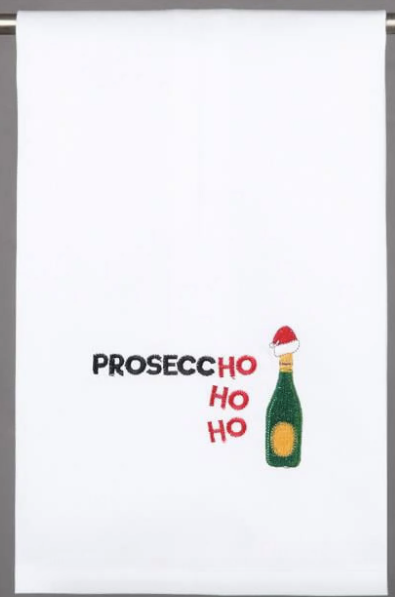Prosecco Ho Ho Ho Tea Towel