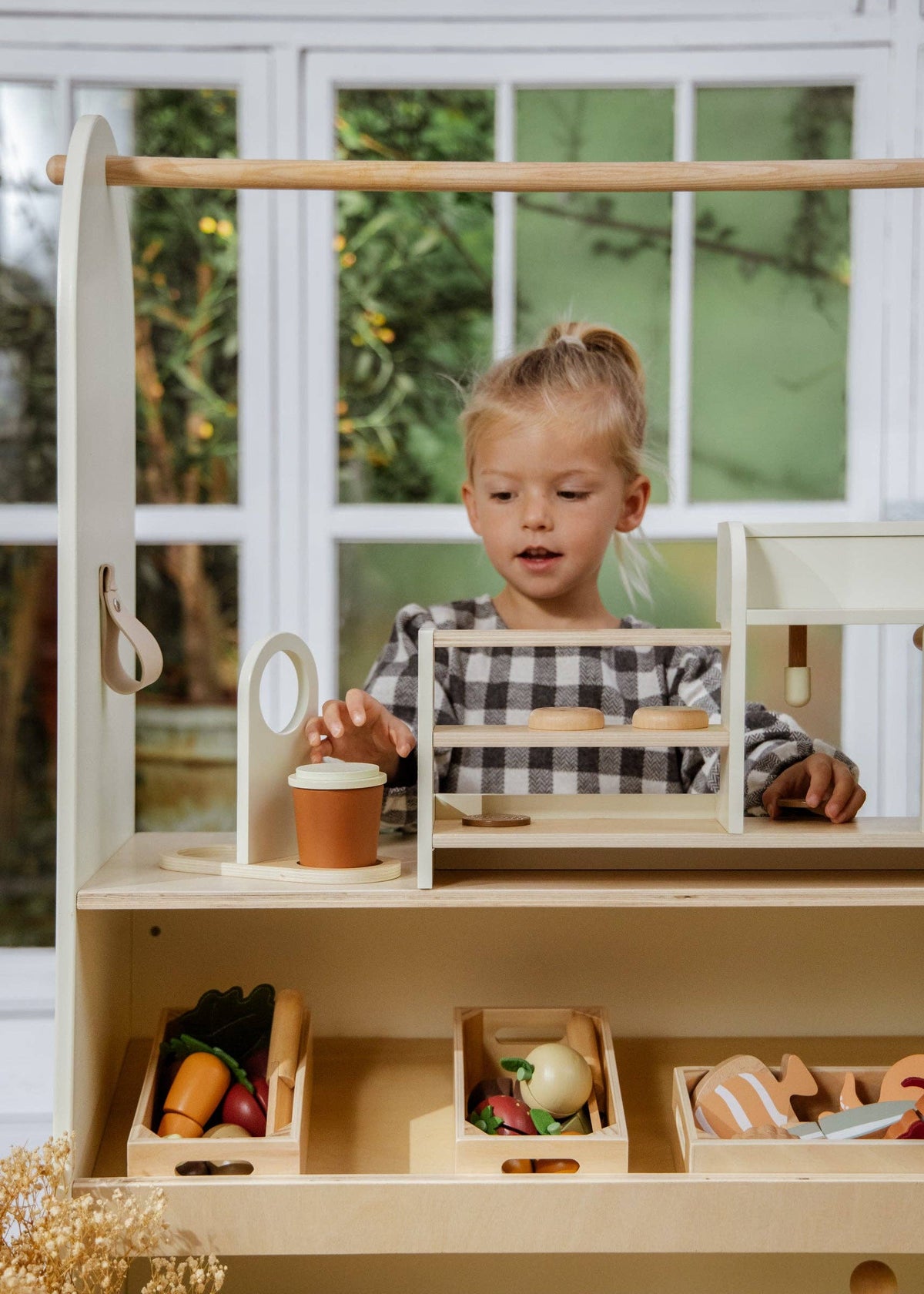 Wooden Coffee Shop Playset