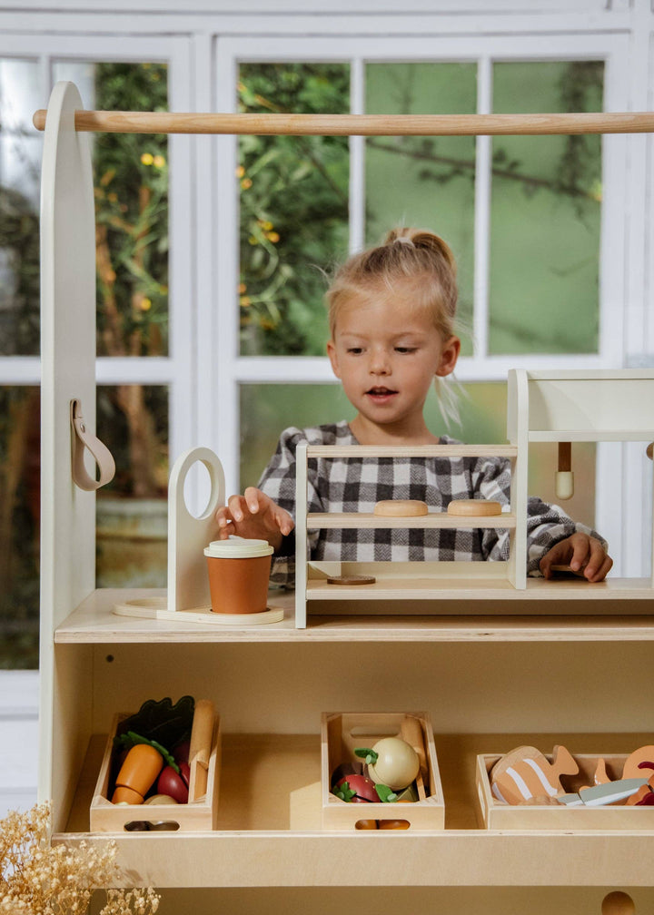 Wooden Coffee Shop Playset