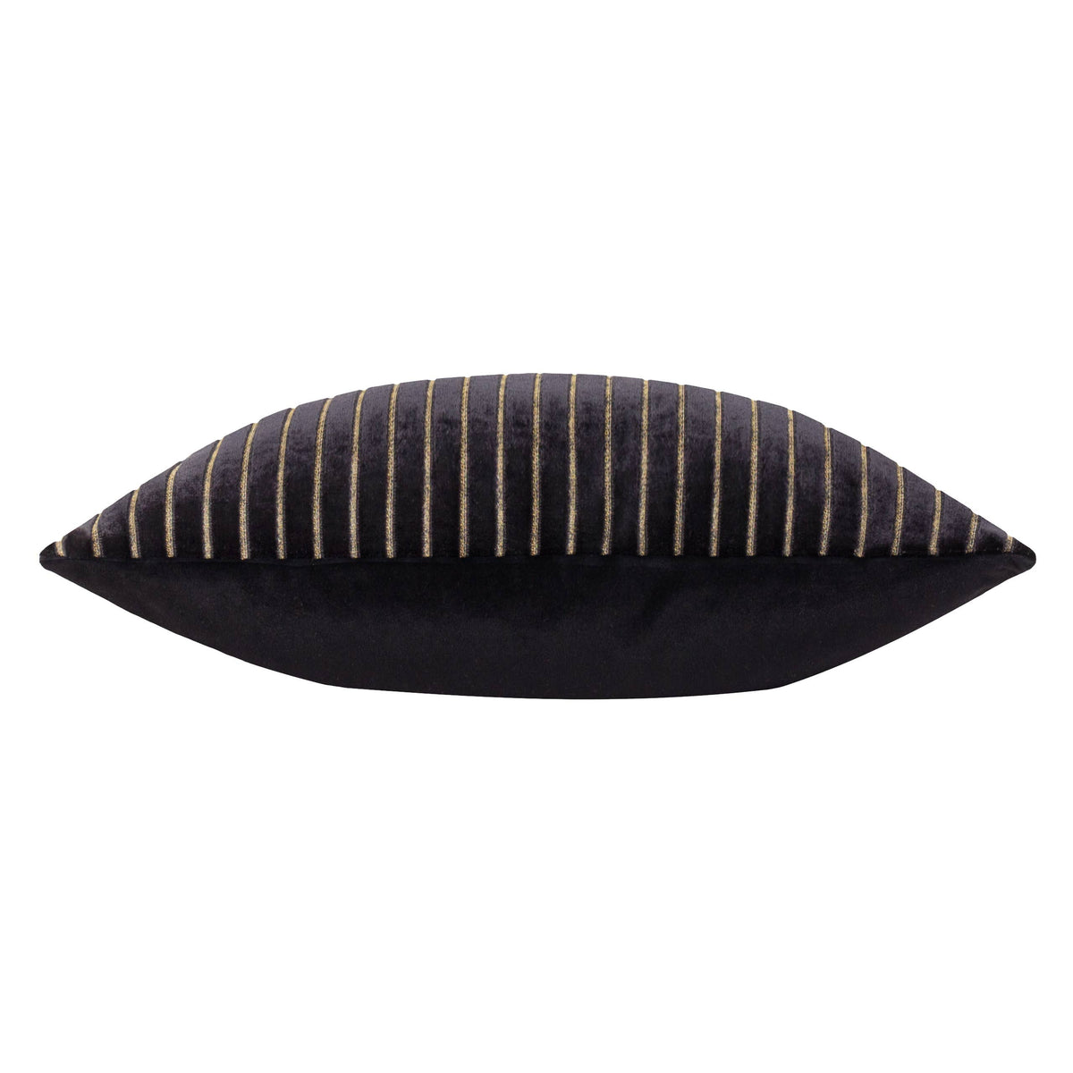 Savoy Stripe Velvet Cushion, Black
