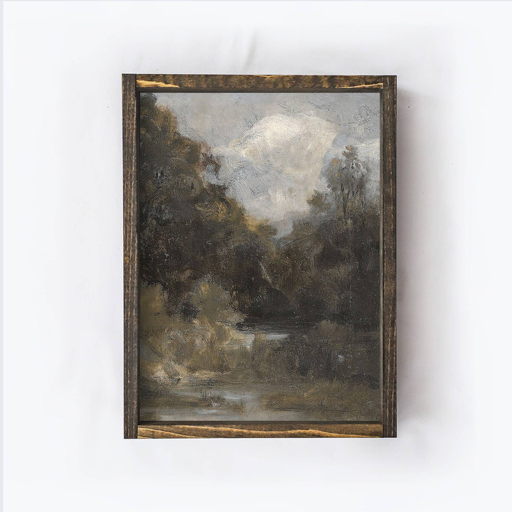 Abstract Landscape Vintage Print, Framed