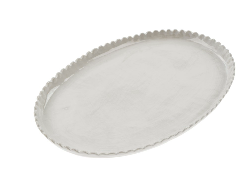 Scalloped Oval Stoneware Platter
