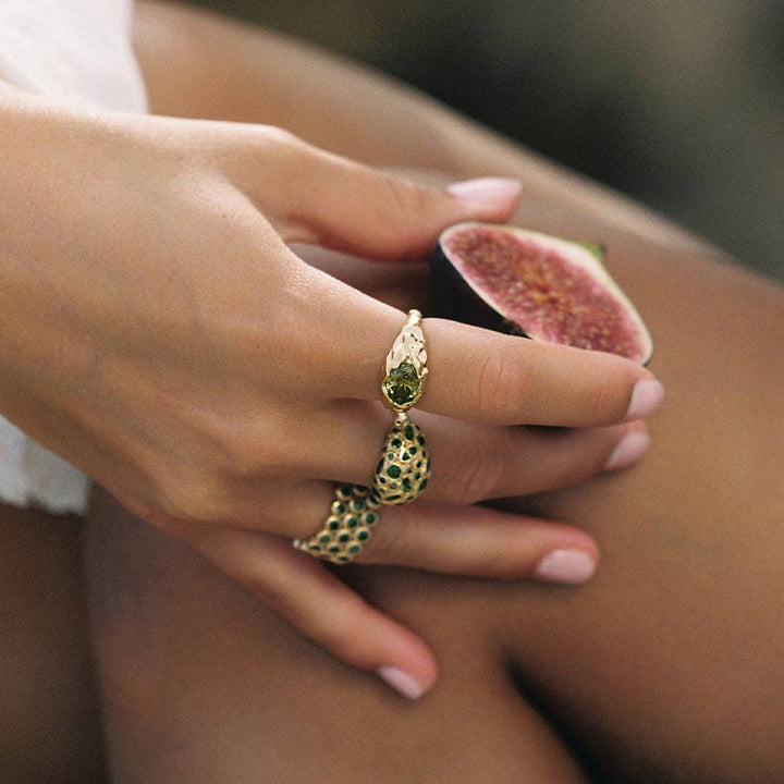 Agapee Mariana Ring, Green Stone