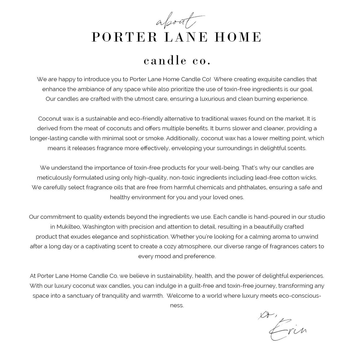 Porter Lane Home Candle, Escape, Luxe Collection, 12 oz