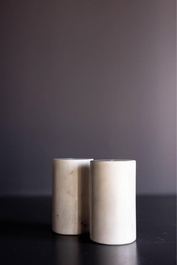 White Marble Salt & Pepper Shakers