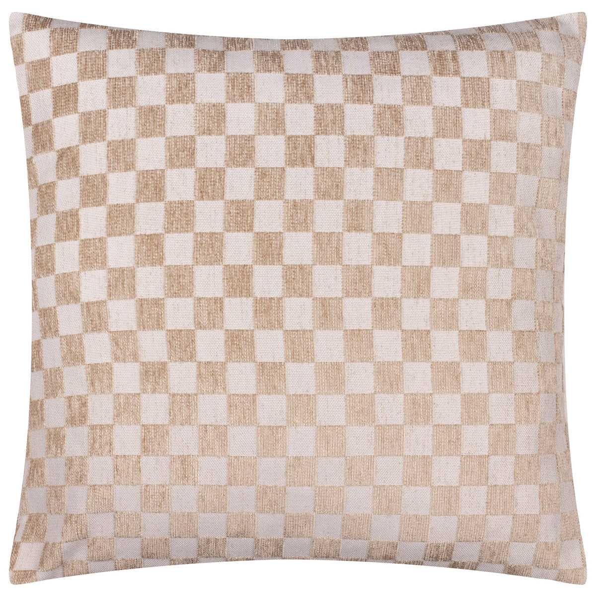 Larro Chenille Checkerboard Cushion, Natural