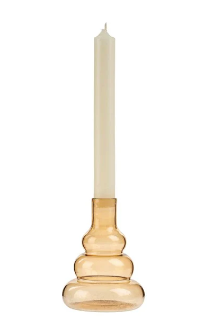 Glass Candlestick & Bud Vase