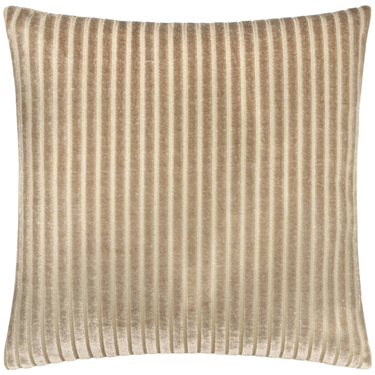 Savoy Stripe Velvet Cushion, Mink