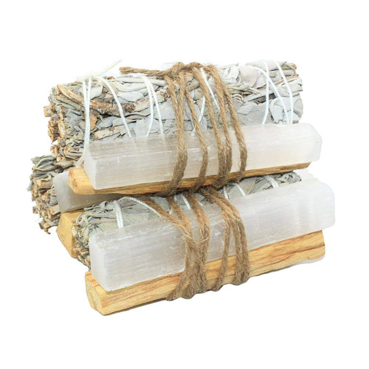 Selenite Crystal Sage Smudge Bundle